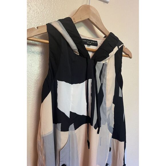 Anthropologie Twinkle by Wenlan Graphic Print Hoodie Dress Mini Sz 2 Sleeveless - Picture 9 of 16